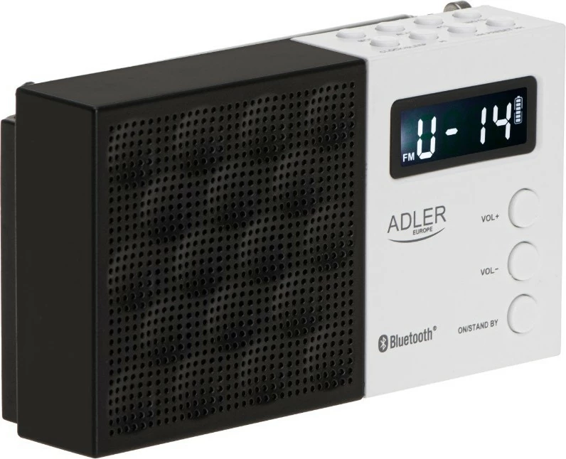 Radio digjitale Adler AD1908 me Bluetooth, USB/SD, e zezë/bardhë