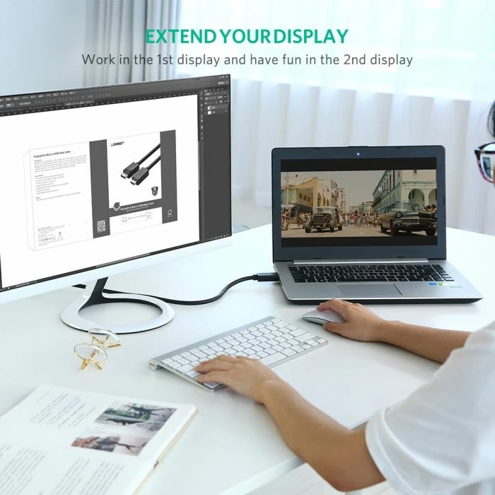 kabllo DisplayPort në HDMI UGREEN 10203 3m 4K@30Hz e zezë, polybag