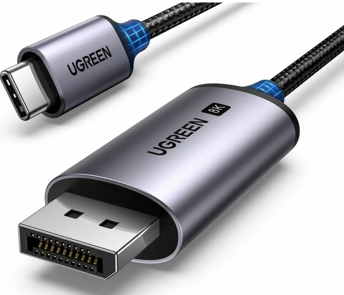 kabl USB-C në DisplayPort UGREEN 25839, DP 1.4, 8K@60Hz / 4K@240Hz, 3 m, gri