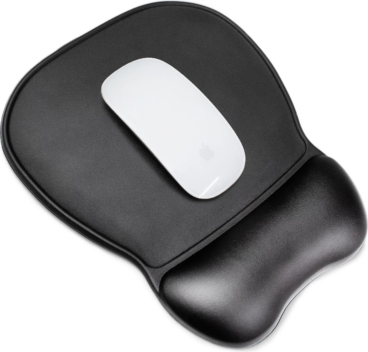 Mauspad ergonomik Wozinsky me mbështetje për kyç, lëkurë ekologjike, i zi