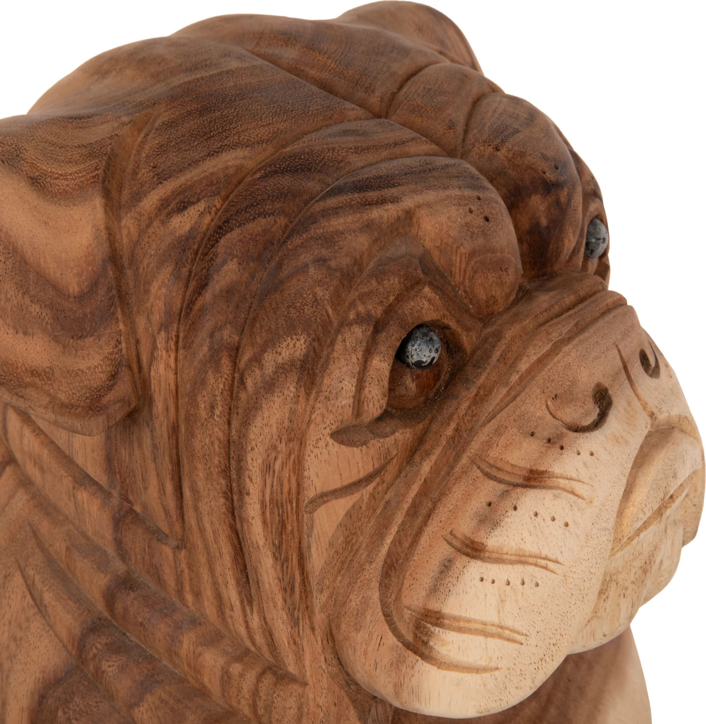 Dekor për dysheme, bulldog, dru suar, ngjyrë natyrale, 26x27x40H cm