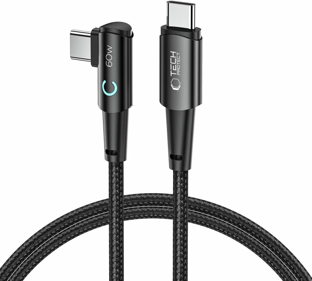 Kabllo USB-C në USB-C Tech-Protect UltraBoost L, 1m, 60W, Najlon, Gri