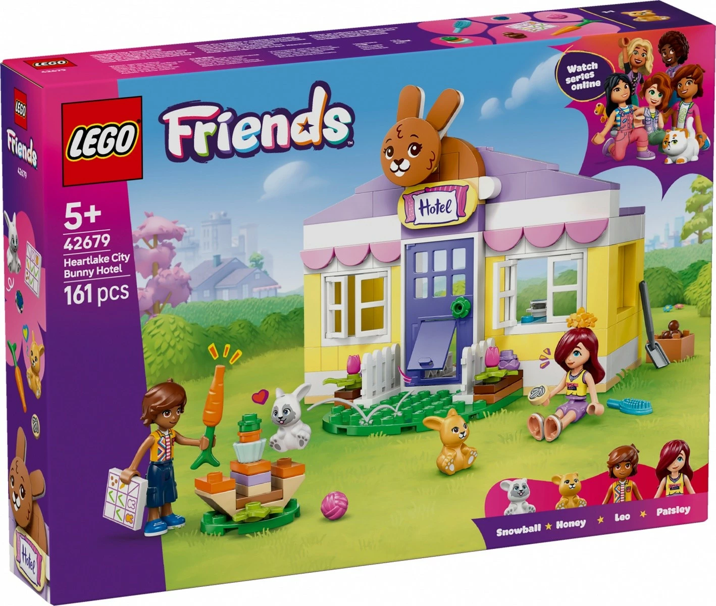 Set ndërtimi LEGO Friends 42679 Bunny Hotel in Heartlake City, 161 pjesë, 5+