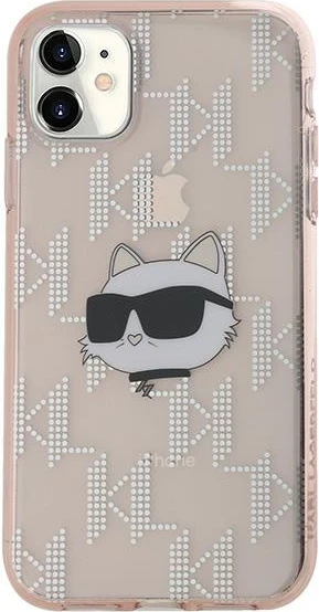 Mbështjellës Karl Lagerfeld IML Choupette Head & Monogram për iPhone 11/XR, Rozë