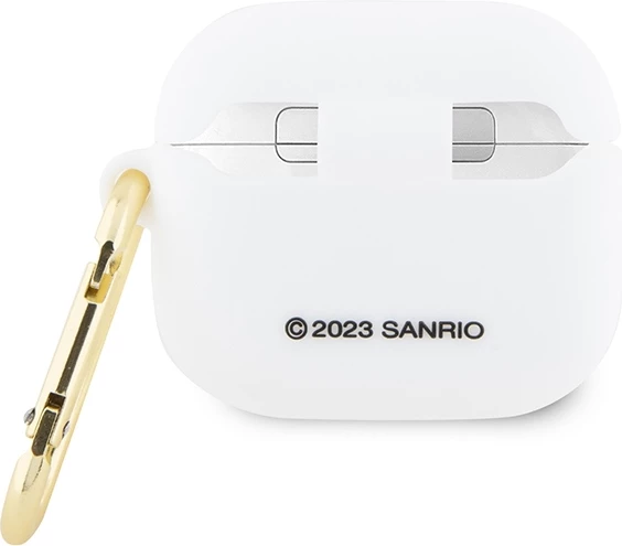 Mbështjellës Hello Kitty për AirPods 3, silikon 3D, i bardhë, me unazë