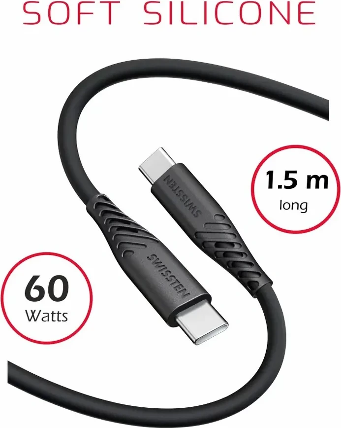 Kabllo Swissten USB-C / USB-C, 1.5m, 60W