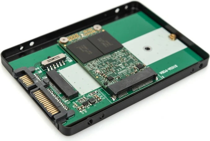 Adapter për SSD Digitus DA-71118, 2.5" SATA, për M.2/mSATA, Alumini, Zi