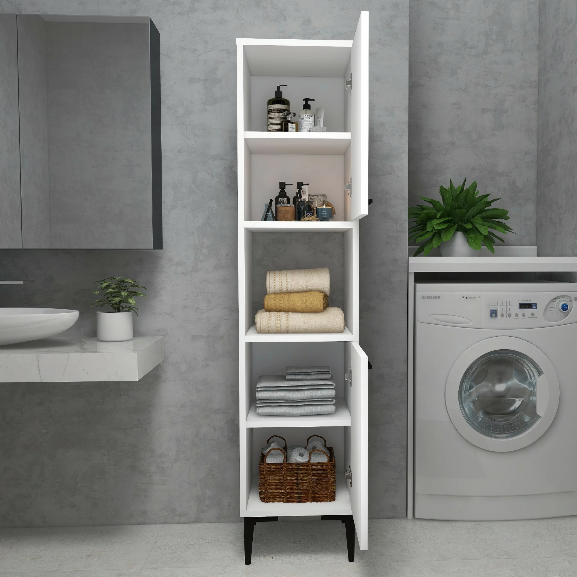 Dollap shumëpërdorimësh Hanah Home, Daminol, i bardhë