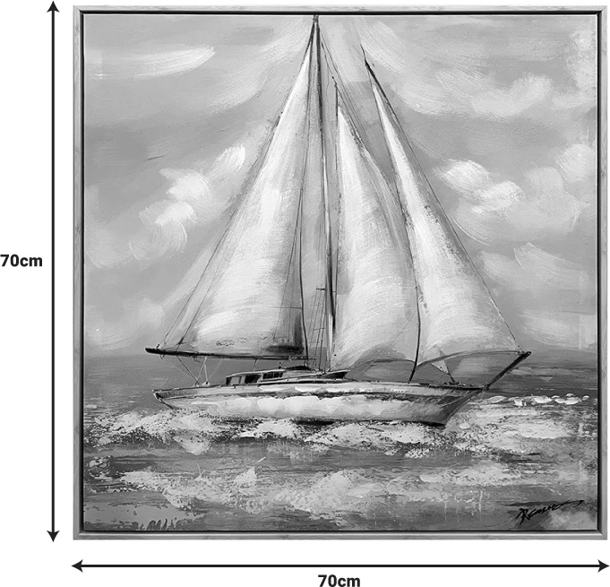 Pikturë në kanavacë Siedo I me kornizë, 70x3.5x70cm