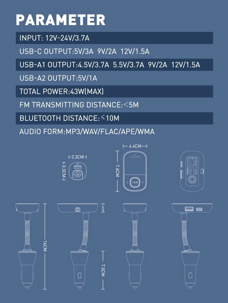 Karikues Për Veturë LDNIO C705Q (Zezë)