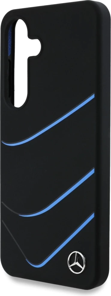 Mbështjellës Mercedes Silicone Contrasted Curves MagSafe për Samsung Galaxy S25, i zi