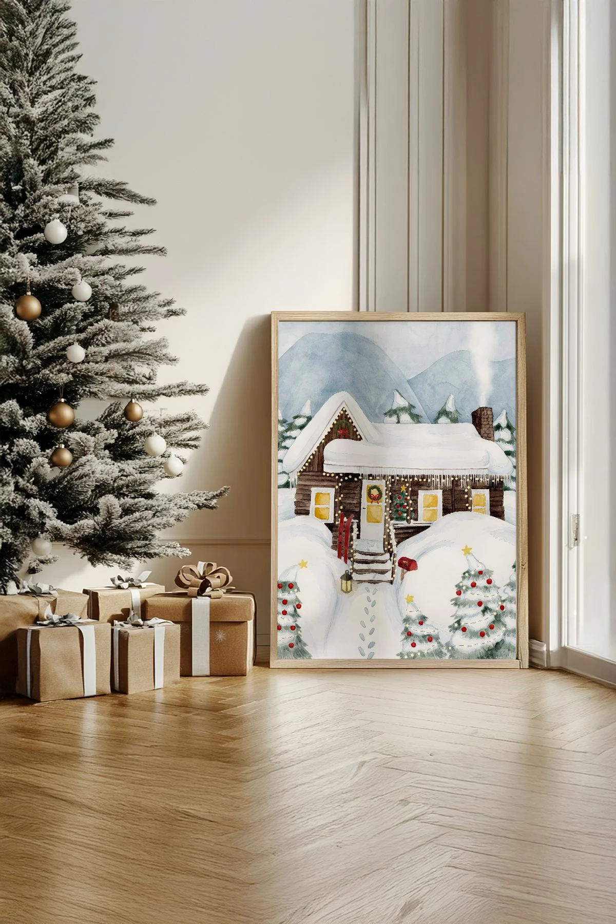 Pikturë dekorative me kornizë, shumëngjyrëshe, Wallity, Nwyearsngmdl66, 33x48cm