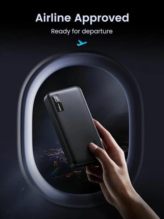 Powerbank UGREEN 25683 20000mAh 22.5W, i zi, me kabllo USB-A në USB-C 0.5m