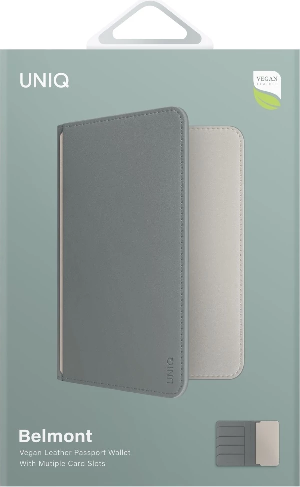 Mbështjellës pasaporte UNIQ Belmont me RFID, Gjelbër/Fildish