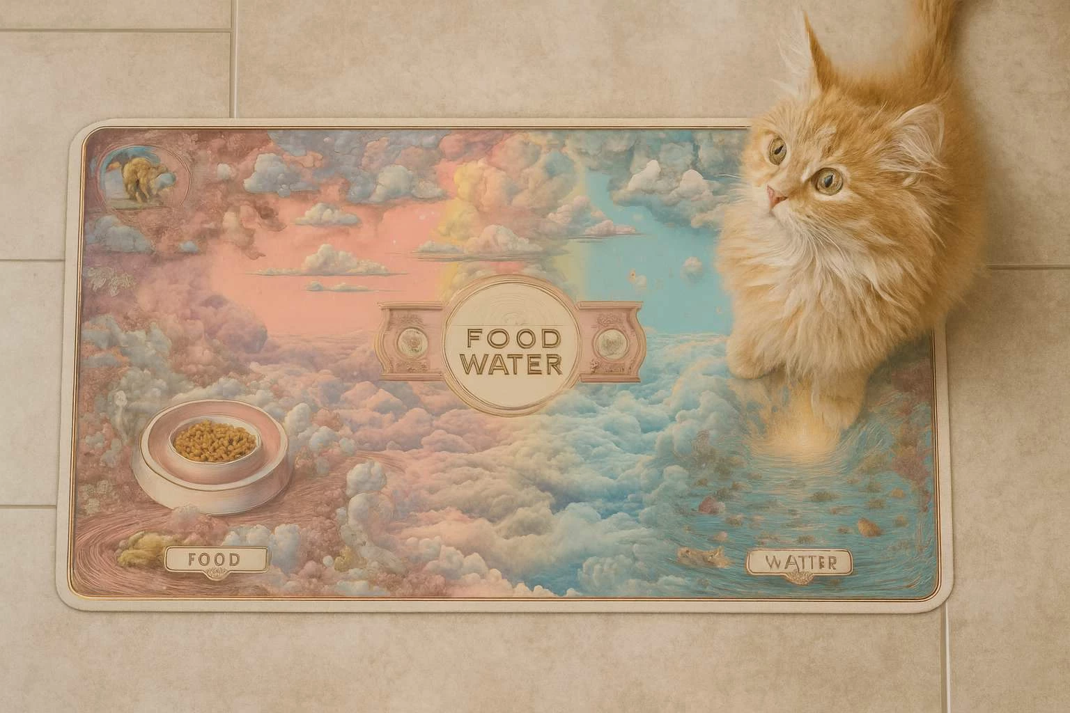 Tapet ushqimi për kafshë, shumëngjyrësh, Paws & Whiskers, Paspet9, 40x70cm