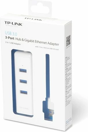 HUB USB 3.0 TP-LINK UE330, 3 porta USB + adapter Gigabit Ethernet RJ45, i bardhë