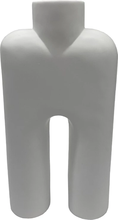 Vazo Morp, polirezine, e bardhë, 15x6x24cm