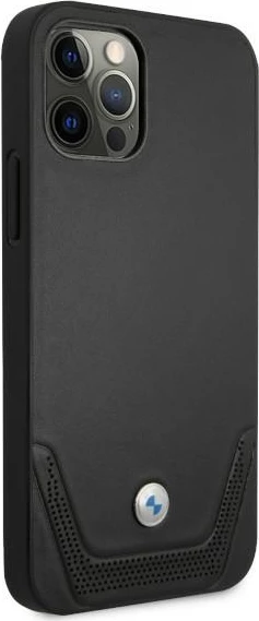 Mbështjellës BMW BMHCP12MRSWPK për iPhone 12/12 Pro, hardcase, lëkurë, e zezë