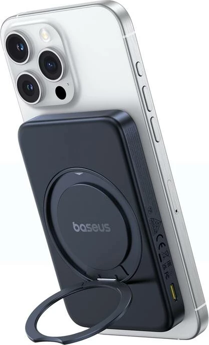Powerbank magnetik me stand, Baseus, PicoGo Qi2 (P10076802123-00), 5000mAh, 20W, karikim wireless, i zi