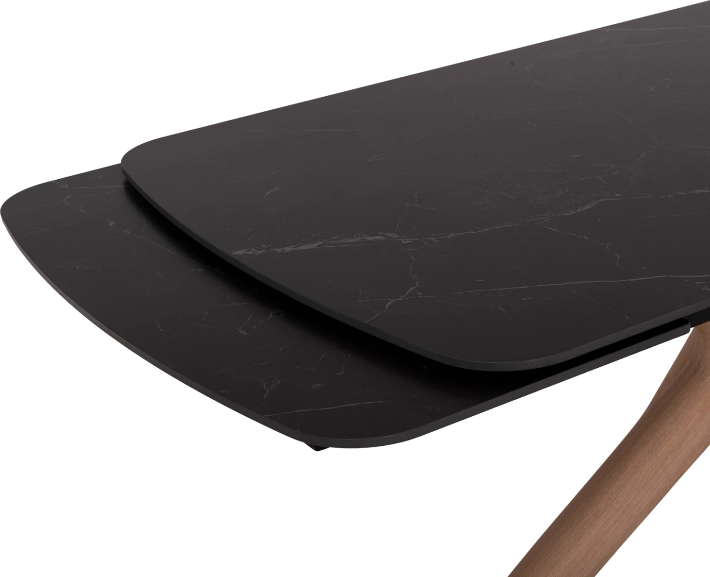 Tavolinë ngrënieje HORIZON, sipërfaqe qeramike, këmbë betule me faner frashëri, 180x90x76cm