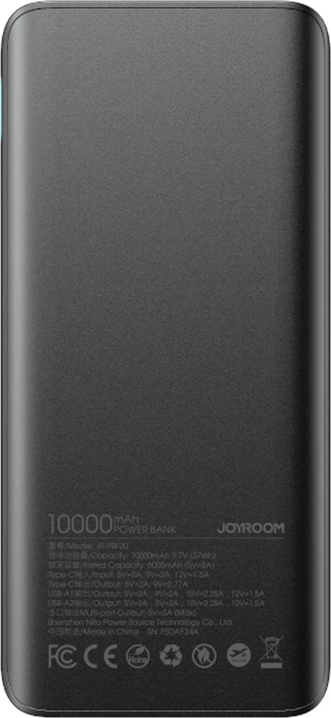 Powerbank Joyroom JR-PBF20, 10000mAh, 25W, me ekran, e zezë