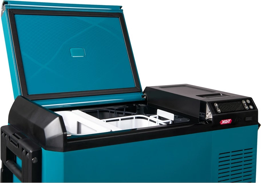 Kuti termike Makita CW004GZ 40V, portative, LED display, me rrota, zi/kaltër