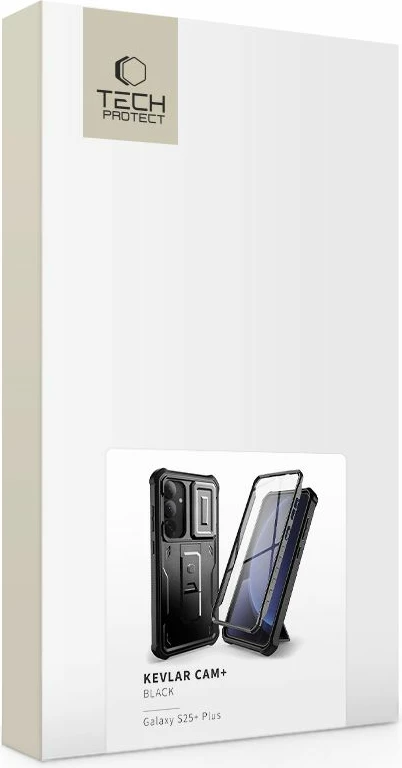 Mbështjellës Tech-Protect Kevlar Cam+ për Samsung Galaxy S25+, i zi