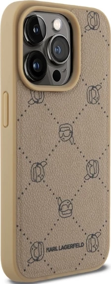 Mbështjellës Karl Lagerfeld Magsafe Karl Head për iPhone 15 Pro, Bezhe