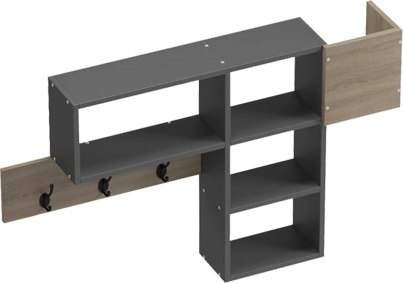 Raft muri Wenia, sonoma-antracit, 99.5x15x61cm