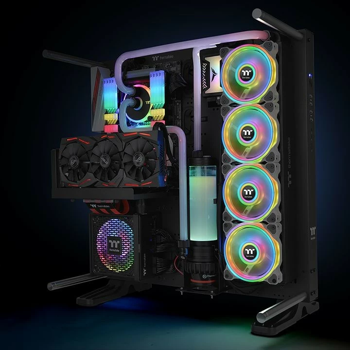 Ventilator kasë Thermaltake Riing Quad 12 RGB TT Premium Edition 3x120mm bardhë