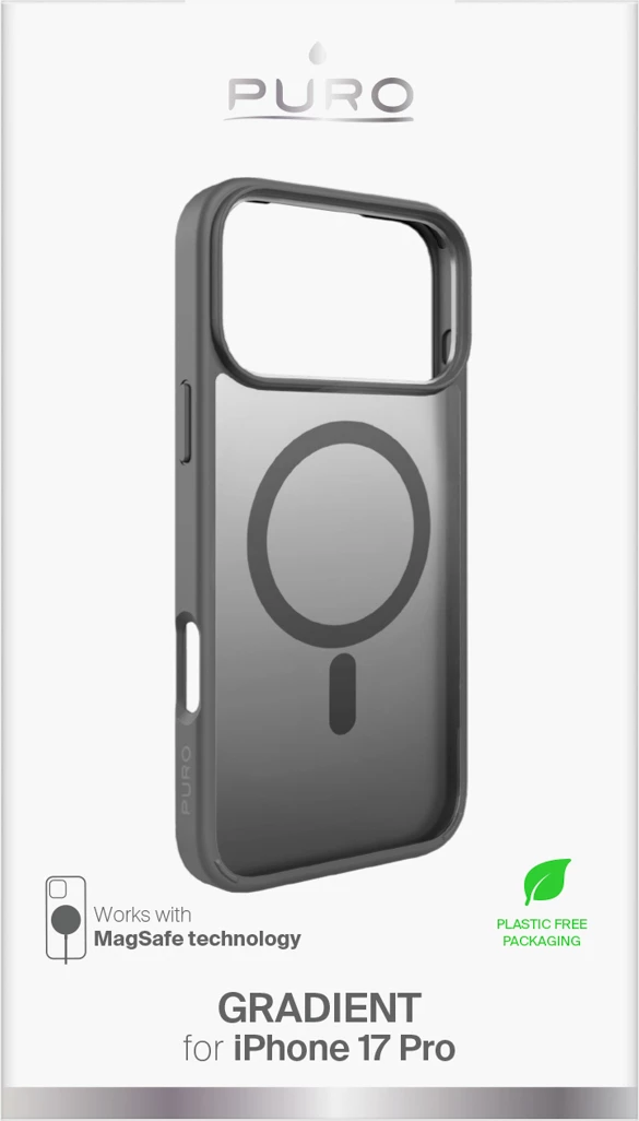 Mbështjellës Puro Gradient për iPhone 17 Pro, MagSafe, TPU, Gri