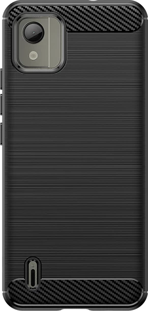 Mbështjellës Hurtel Carbon Case për Nokia C110, silikon, i zi