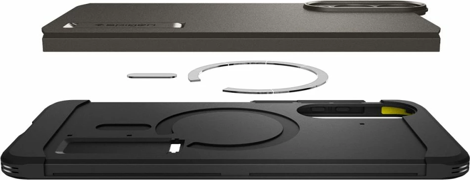 Mbështjellës Spigen Tough Armor MagSafe për Samsung Galaxy S25 Edge, Gri/Zi