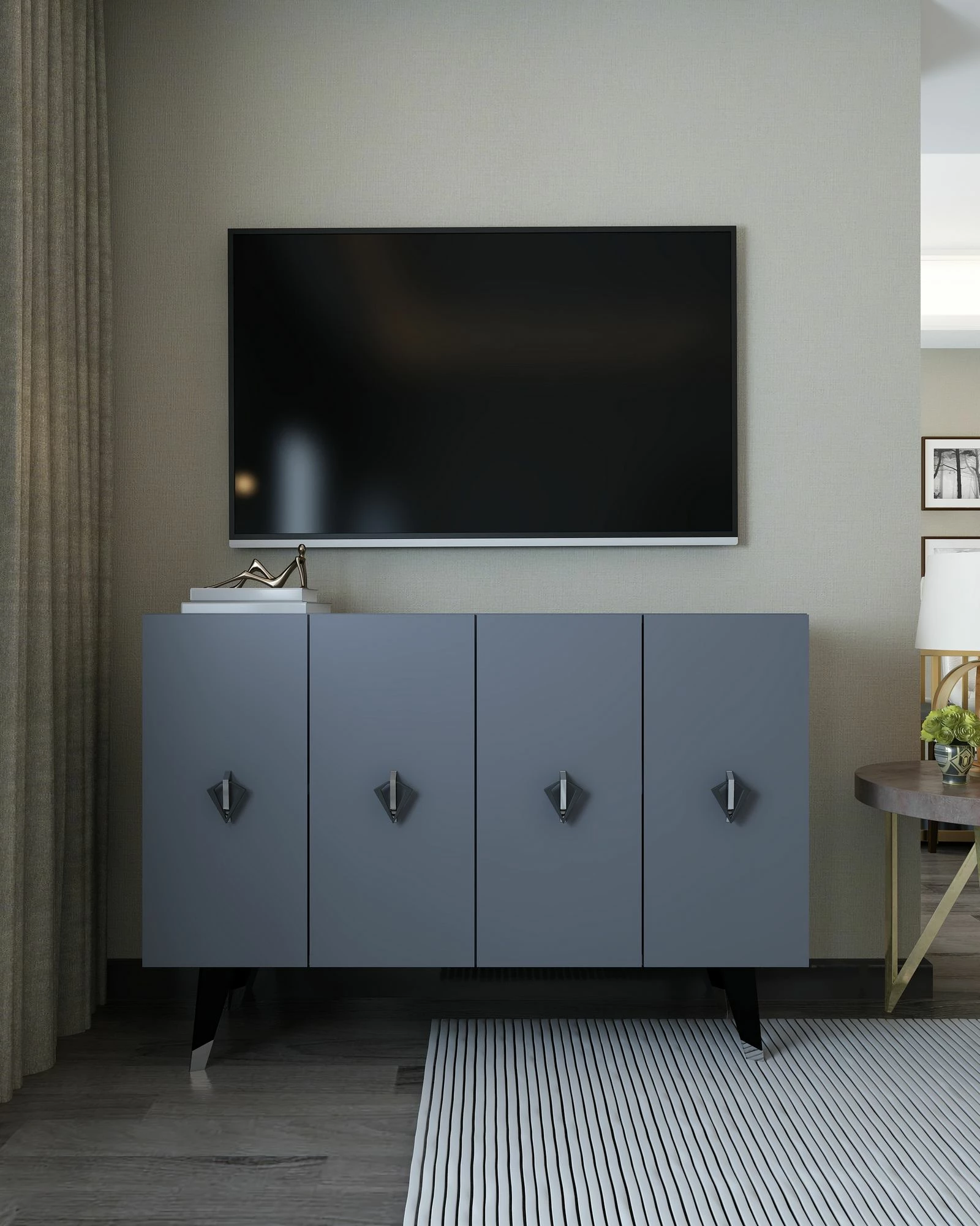 Konsol Skye Decor, anthracite, e zezë, argjend, 8165KM-32