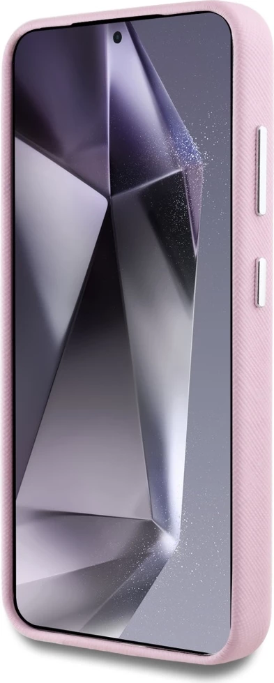 Mbështjellës Karl Lagerfeld Saffiano Full Wrapped Elongated Metal Logo MagSafe për Samsung Galaxy S25+, Rozë