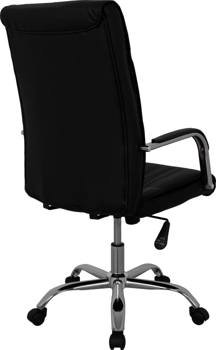 Karrige menaxheri për zyre, ngjyrë e zezë, bazë kromi, FH1044.11, 55.5x65x111 cm