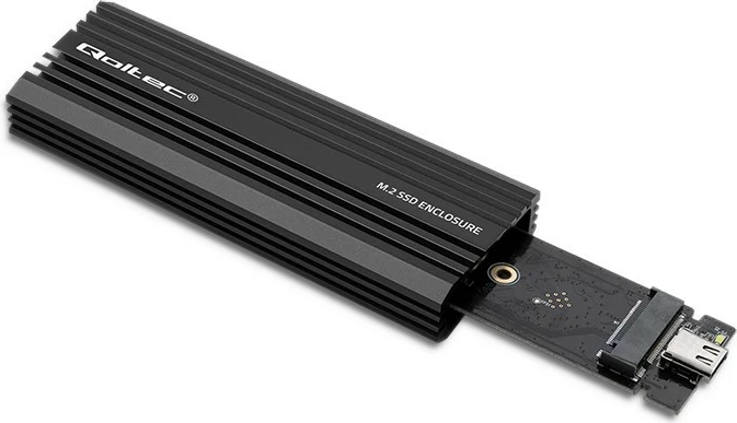 Kasë Qoltec NV2270 për SSD M.2 SATA/NVMe, USB-C, 2TB, e zezë