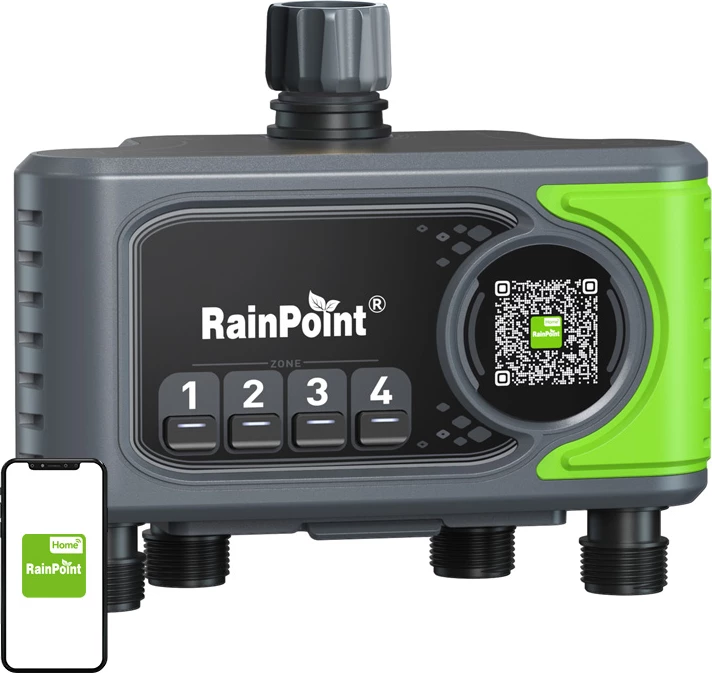 Kontrollues ujitje RainPoint HTV405FRF me WiFi, 4 zona, i zi/gjelbër