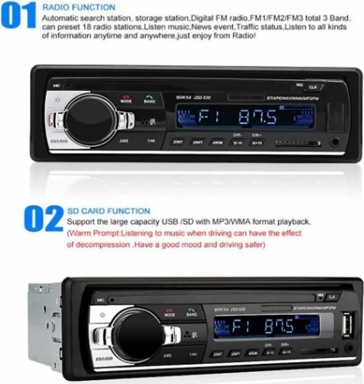 Radio Universal Usb, Aux Dhe Bluetooth 12v
