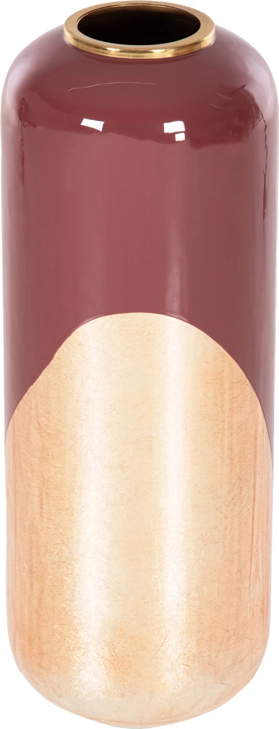 Vazo dekorative për dysheme RAKSASA FH4232.06 metalike, ngjyrë qershie dhe ari perla, Φ24x69H cm