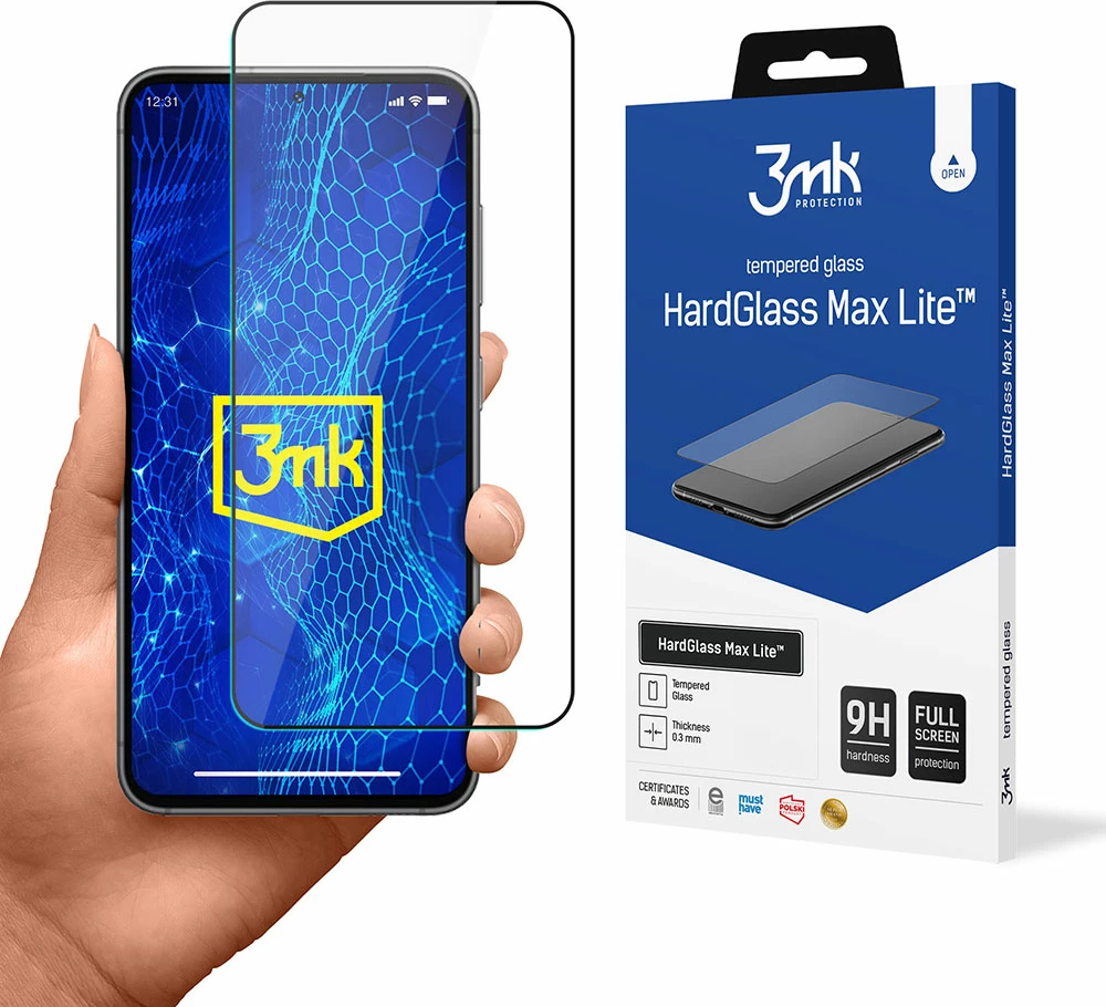 Xham mbrojtës 3mk HardGlass Max Lite për Samsung Galaxy S24+, i zi