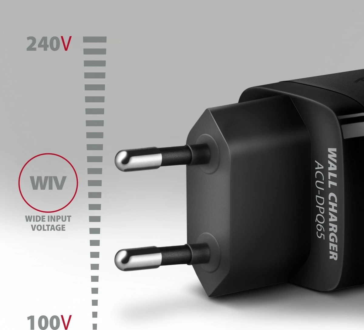 Adapter karikues AXAGON ACU-DPQ65, GaN 65W, 3 porta (USB-A + 2x USB-C), i zi
