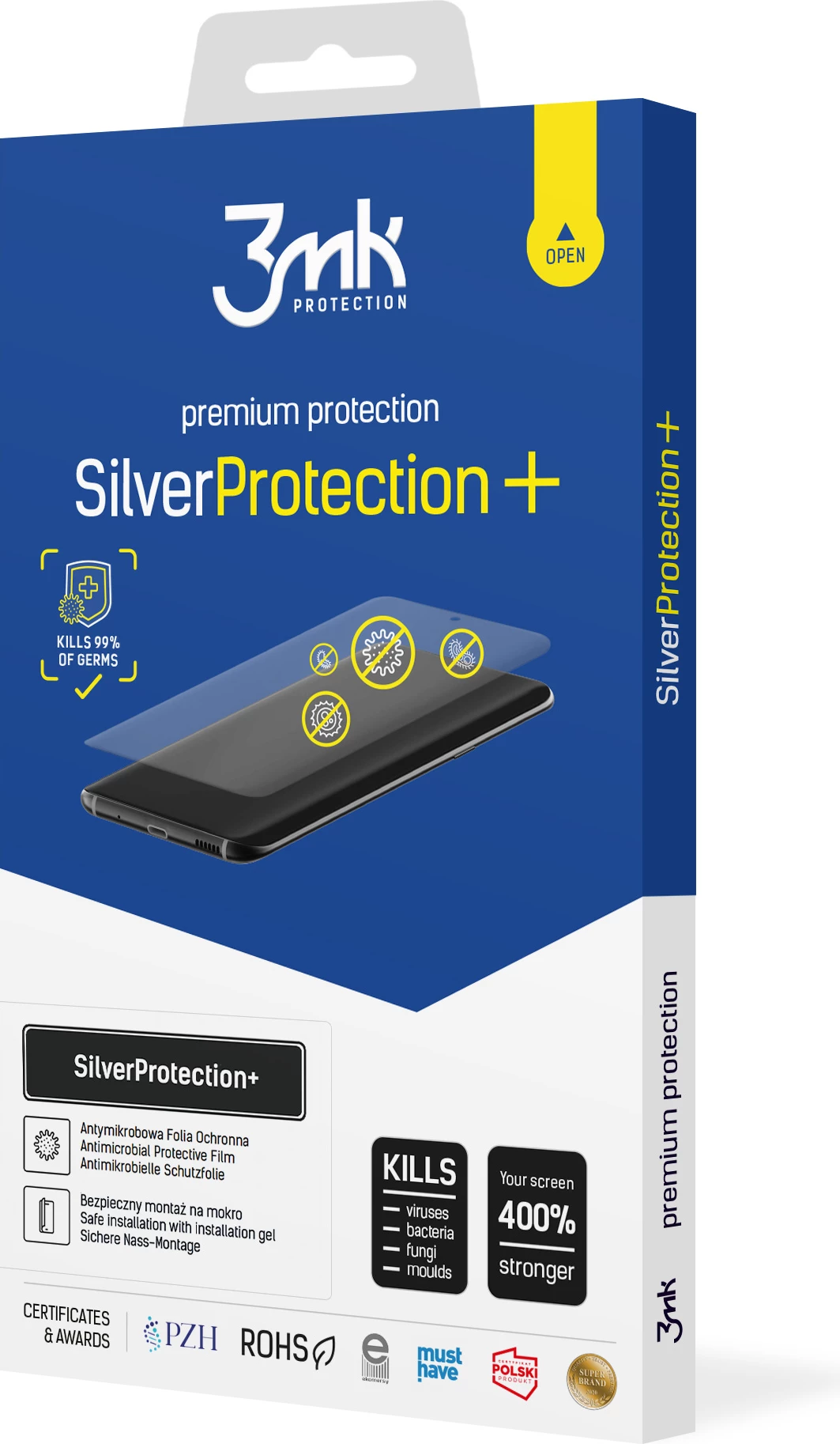 Folie mbrojtëse ekrani, 3mk Protection SilverProtection+, për Samsung Galaxy M23 5G, vetërigjeneruese, anti-mikrobiale, montim me xhel, transparente