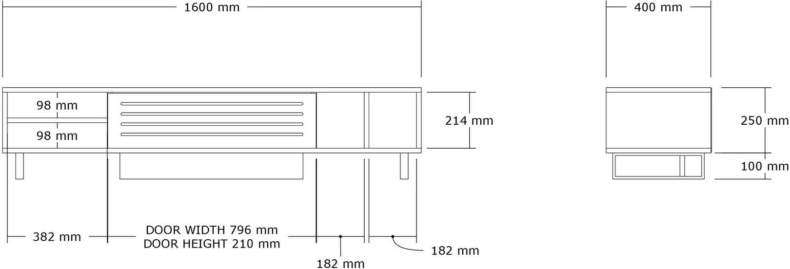 Komodë TV Hanah Home, ngjyrë travertin