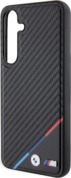 Mbështjellës BMW BMHMS24S23PUDTK Carbon Tricolor Line MagSafe për Samsung Galaxy S24, i zi