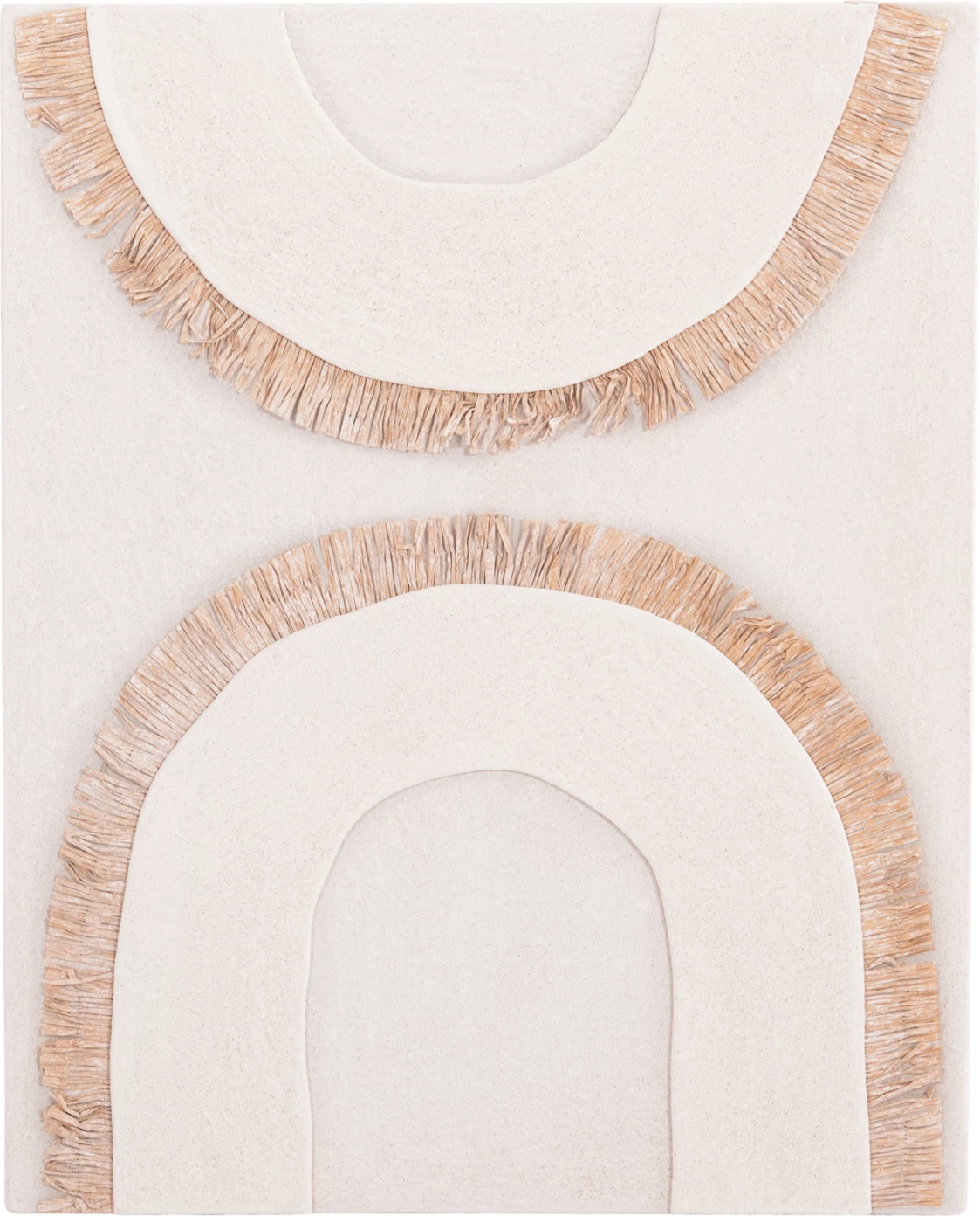 Panel dekorativ për mur, seri Santorini, MDF, ngjyrë e bardhë, dekor në bezhë, 48x4.5x60 cm