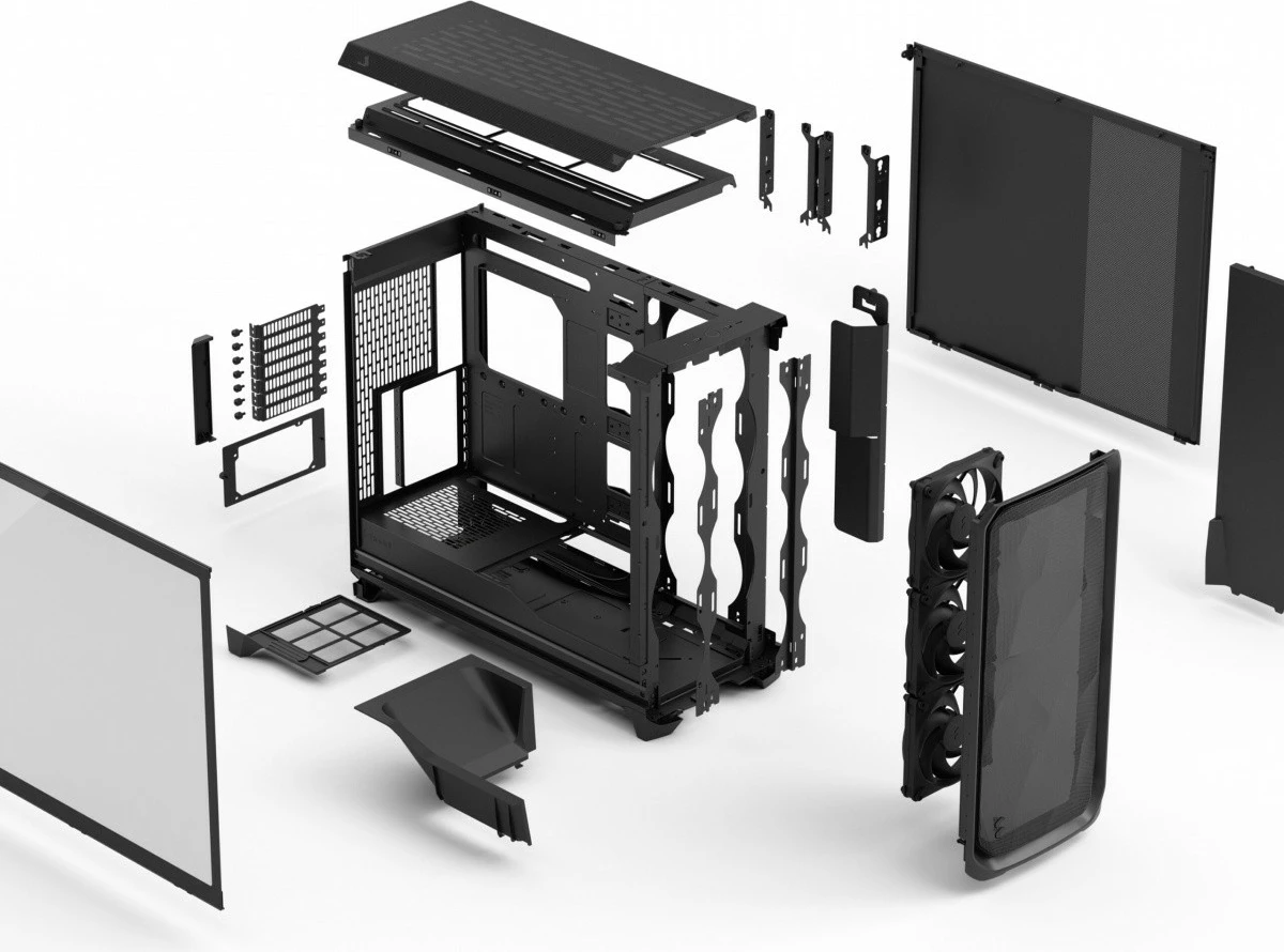Kasë Fractal Design Meshify 3 XL, Tower, ATX/E-ATX/ITX, xham i temperuar, e zezë