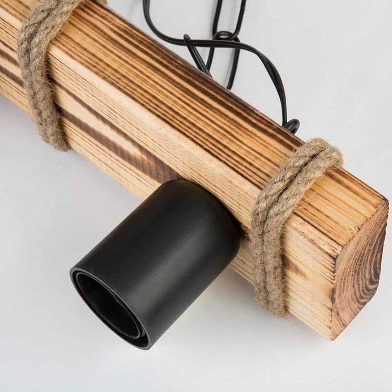 Dritë tavani PWL-1027 E27 metalike, ngjyrë natyrale e zezë, 48.5x10x47cm