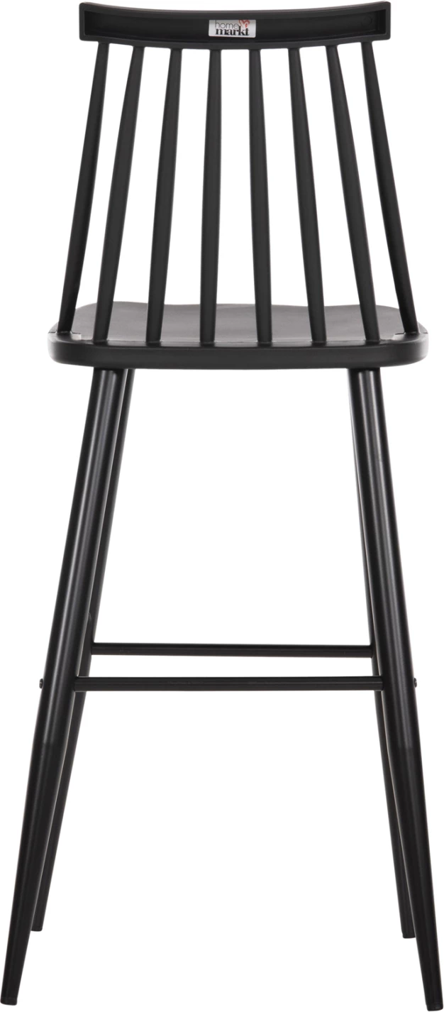 Karrige për bar, vend i lartë, VANESSA FH8459.12, e zezë PP & këmbë metalike të zeza, 47x48,5x107H cm., set prej 2 copë