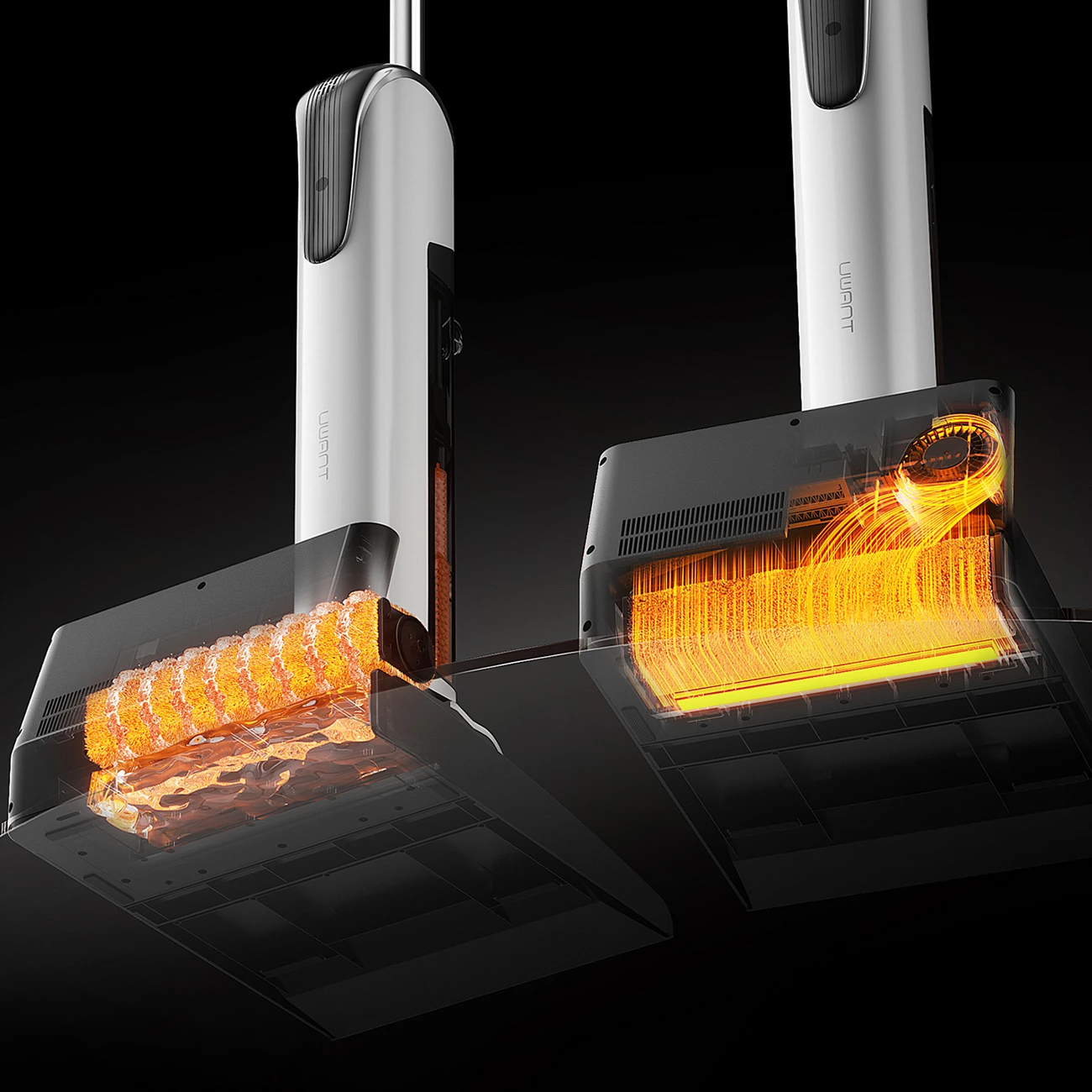 Fshesë elektrike në këmbë UWANT D700 me funksion larjeje dhe stacion karikimi, e bardhë